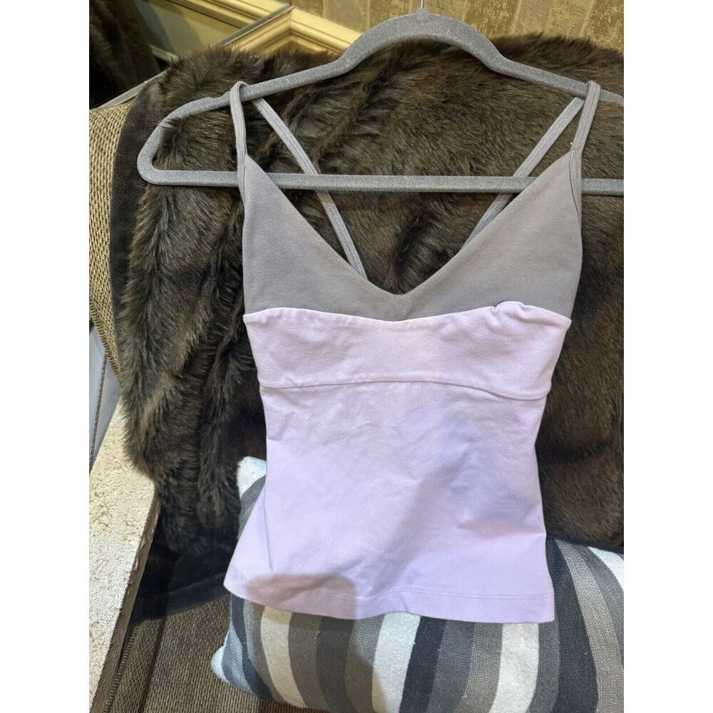 Vintage Patagonia Rhythm Tank Top Women Medium Purple Gray Criss Cross